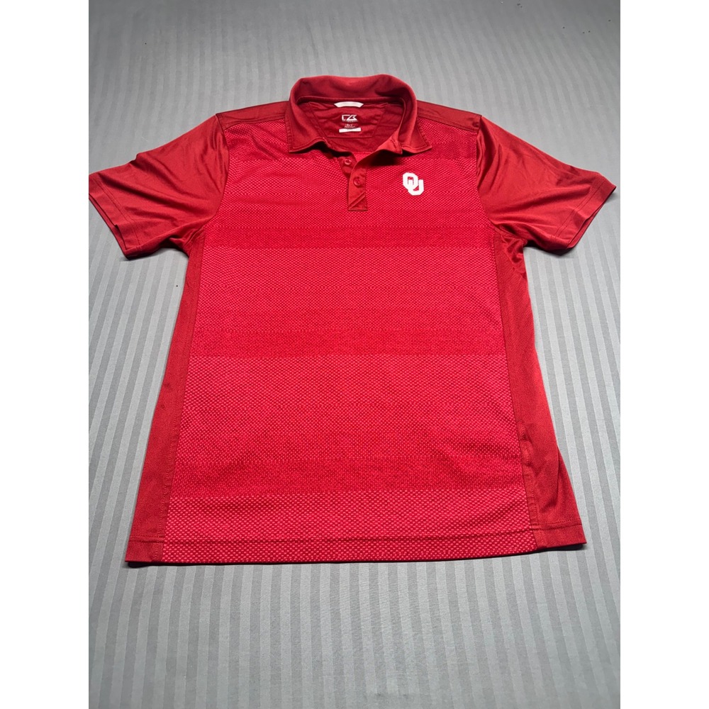 Cutter & Buck Oklahoma Sooners Mens Small Red Performance Polo Shirt OU NCAA